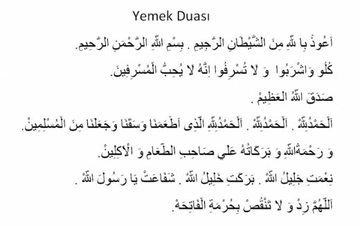 Sofra Duası Arapça Okunuşu ve Anlamı
